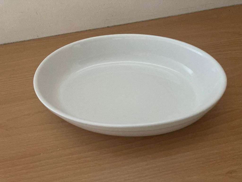 Wit ovaal ovenschaal, Ophalen, Porselein, Effen, Schaal of Schalen