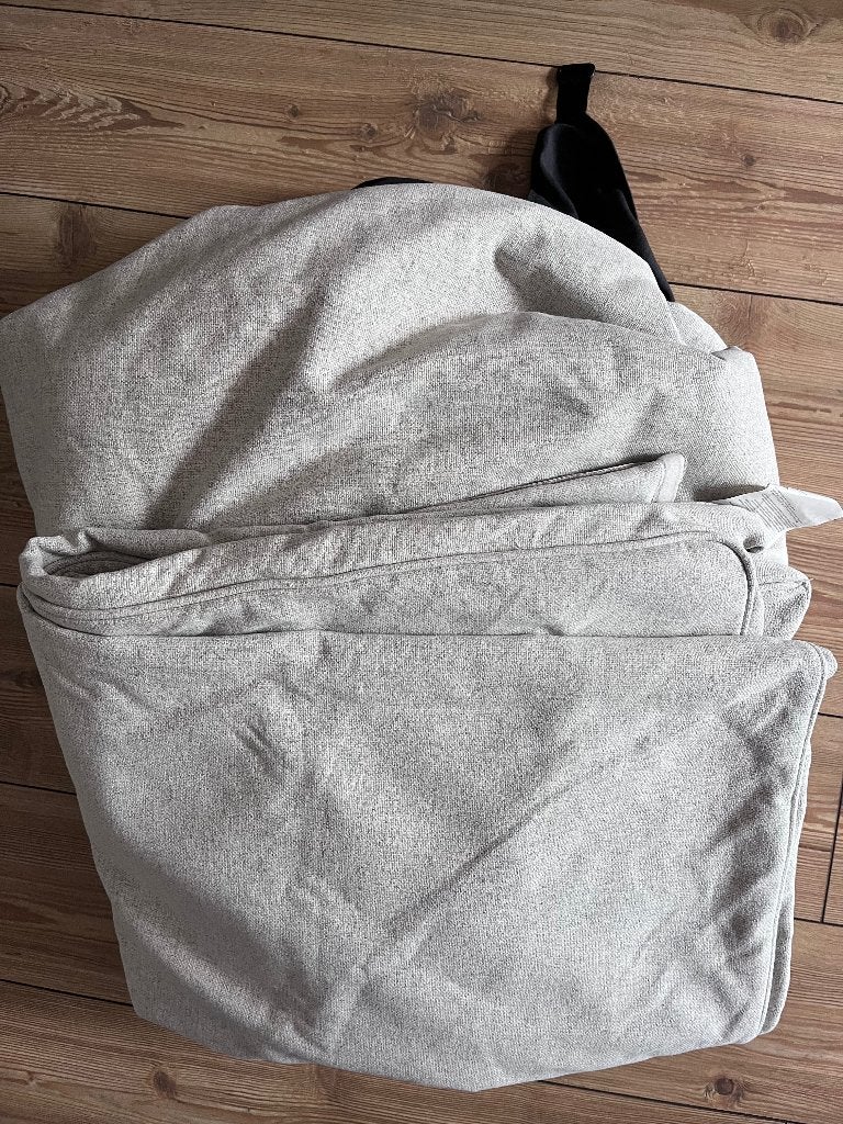IKEA Dunvik matras en hoofdbord hoes grijs beige 160 cm, Ophalen, Gebruikt, Tweepersoons, 200 cm
