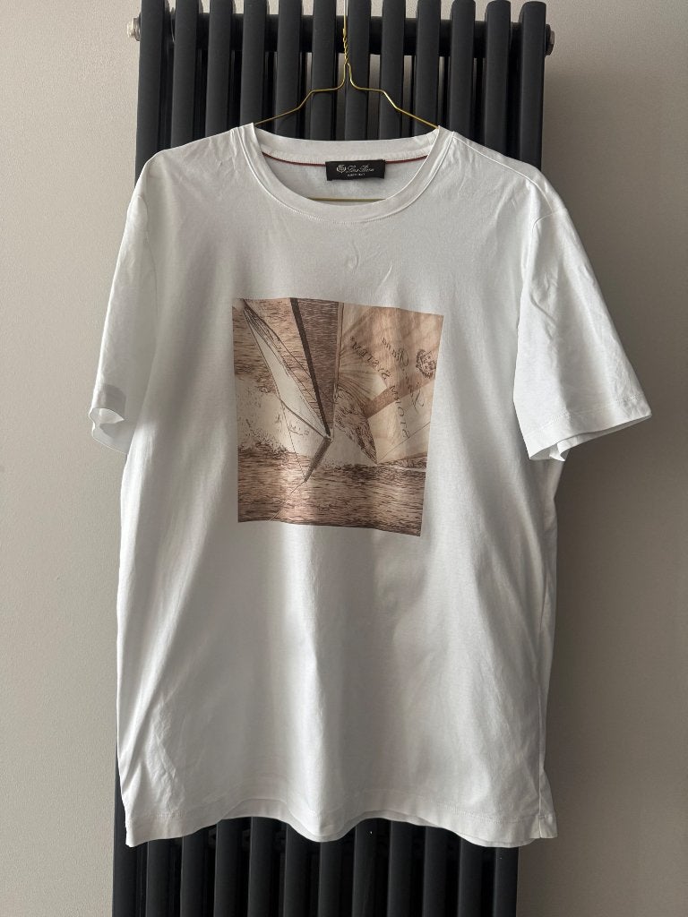 Loro Piana t - shirt, Wit, Maat 42/44 (L), Nieuw, Ophalen of Verzenden