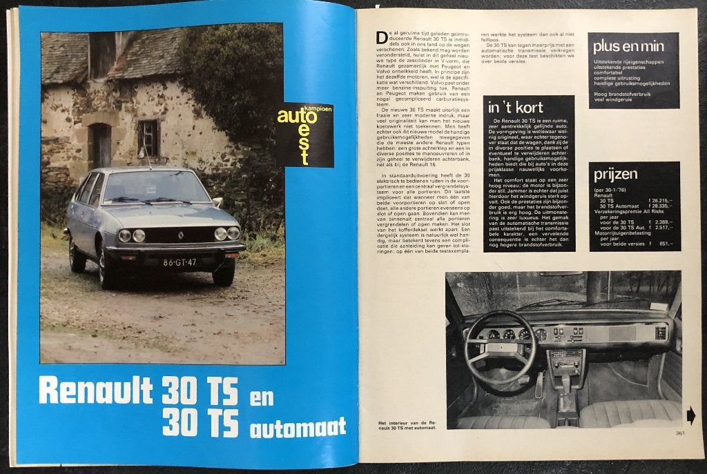 Renault 20 en 30 testen in Autovisie ea, Gelezen, Ophalen of Verzenden, Autovisie, Renault