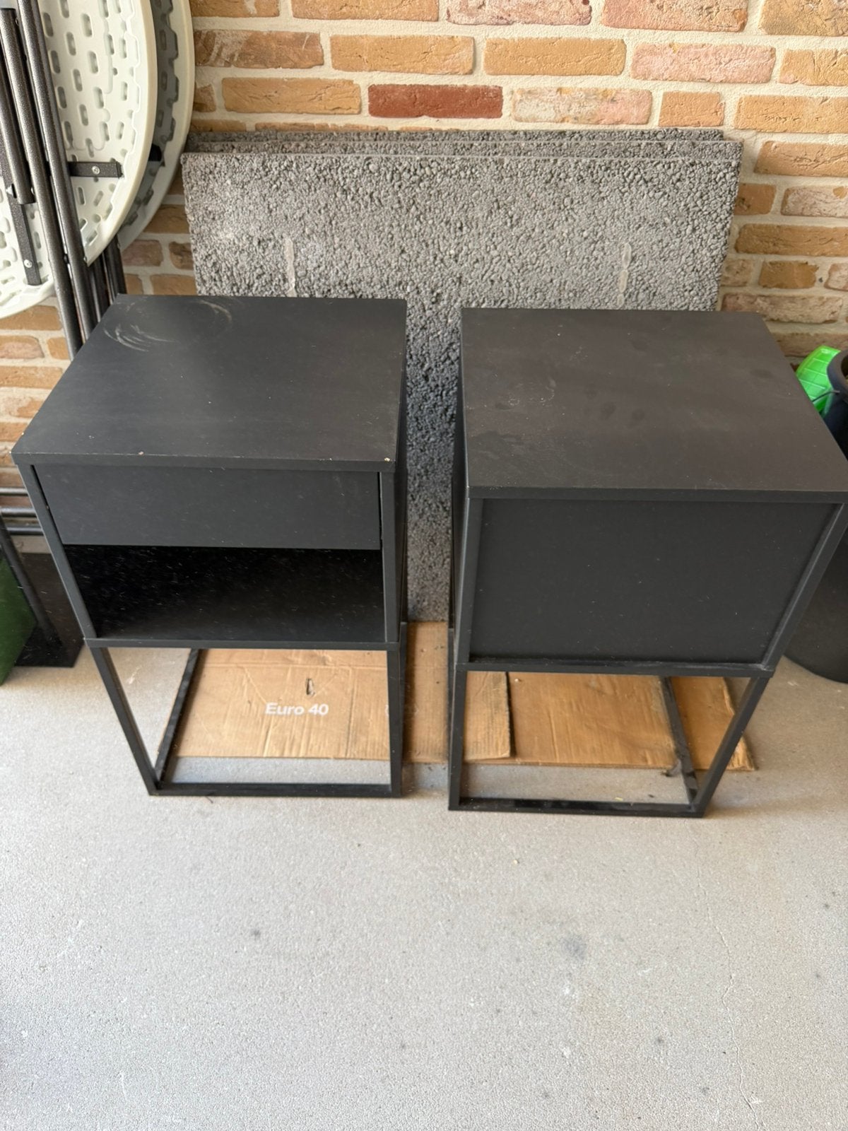 Nachtkastjes IKEA zwart, Huis en Inrichting, Slaapkamer | Nachtkastjes, Ophalen, Gebruikt, Minder dan 45 cm, Minder dan 55 cm