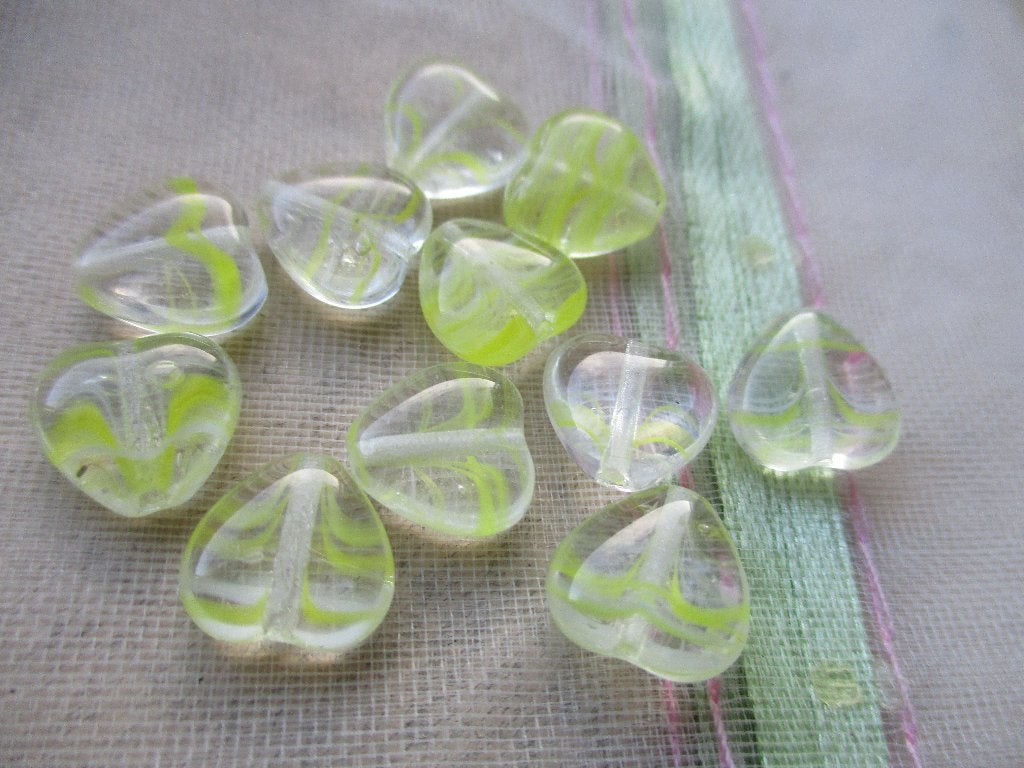 211/ gele tsjechische crystal hartjes kralen, Ophalen of Verzenden, Nieuw, Kraal