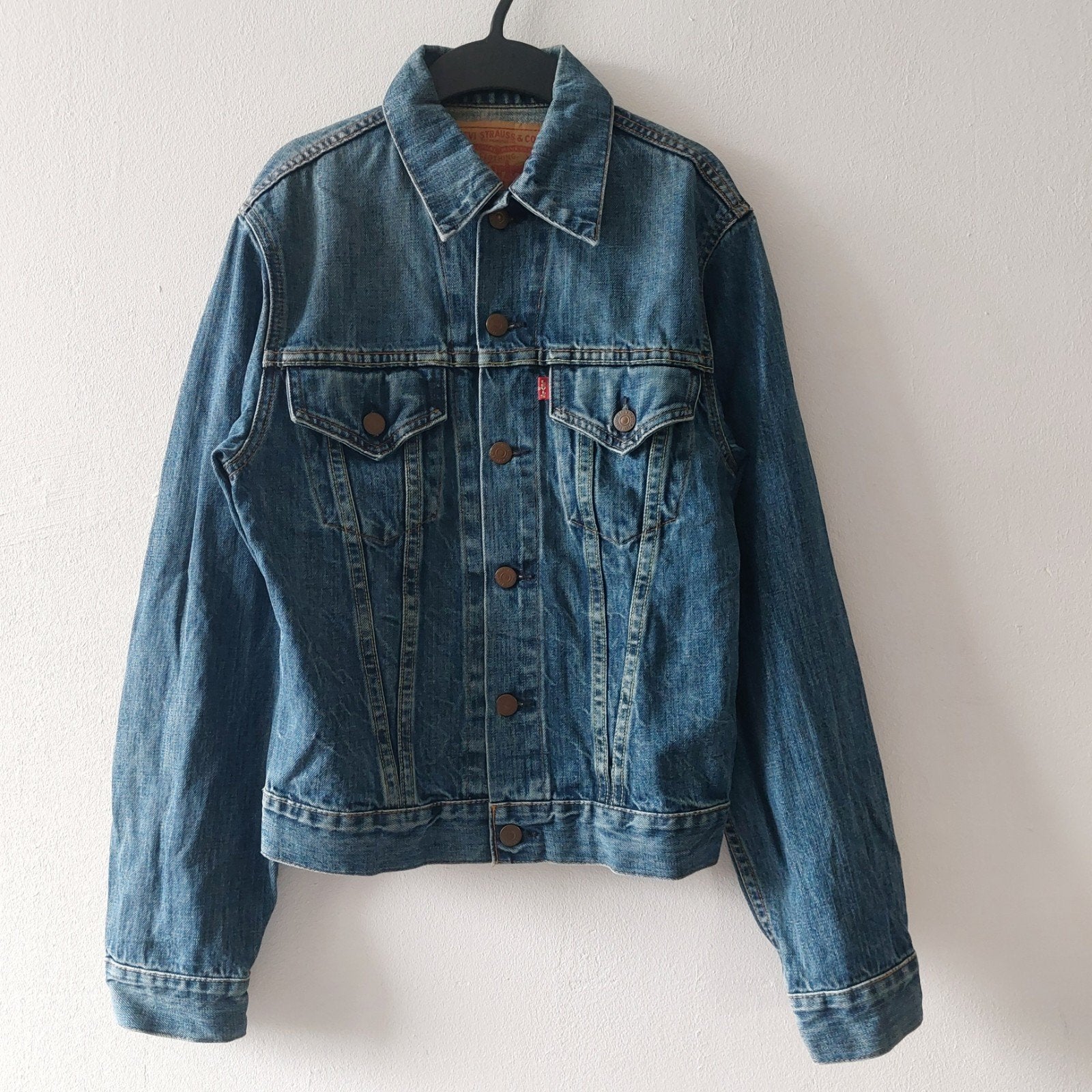 Levis Vintage Clothing 90s USA big E jacket, Kleding | Heren, Levi's, Blauw, Ophalen of Verzenden, Gedragen