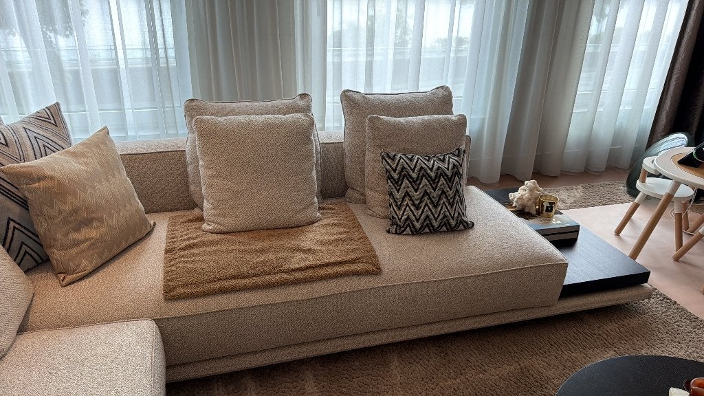 Minotti zitbank, Ophalen, Hout, Gebruikt, Hoekbank