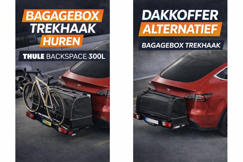 Bagagebox trekhaak huren – Thule Backspace 300L, Ophalen, Zo goed als nieuw