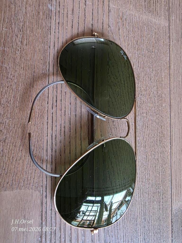 Ray-Ban Animator Zonnebril Jaren '70 met originele pootjes, Zonnebril, Bruin, Ophalen of Verzenden, Zo goed als nieuw