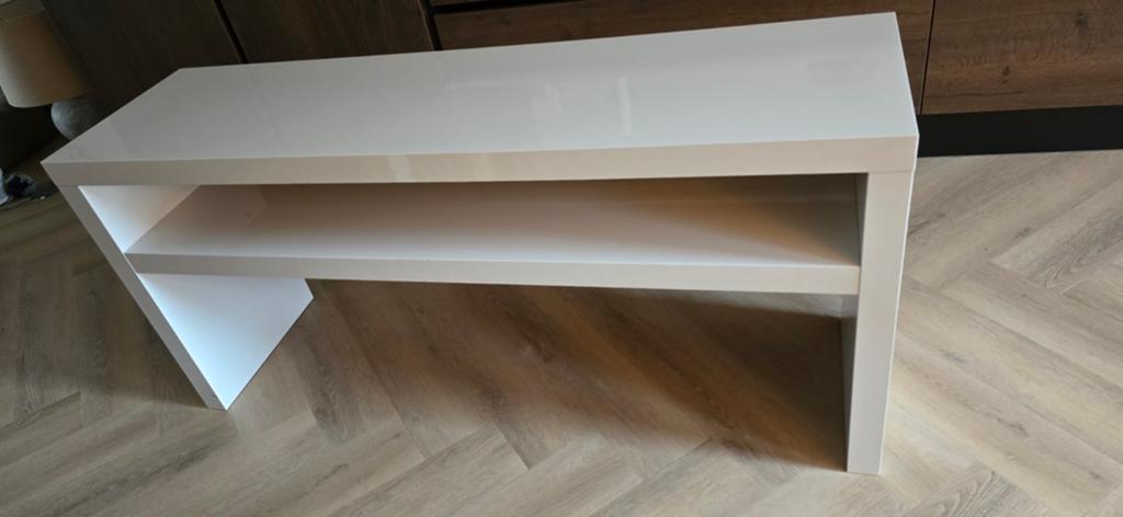 Ikea Lack bijzettafel wit, 140x39x67 cm met extra plank, Huis en Inrichting, Tafels | Sidetables, Ophalen, Overige materialen