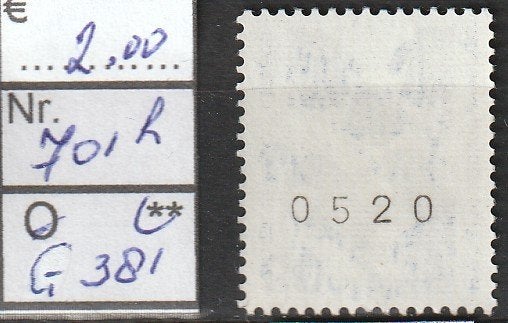 Bund Voorkom Ongelukken (rugnr.) Michel 701R Nr.G381p, Verzenden, BRD, Postfris