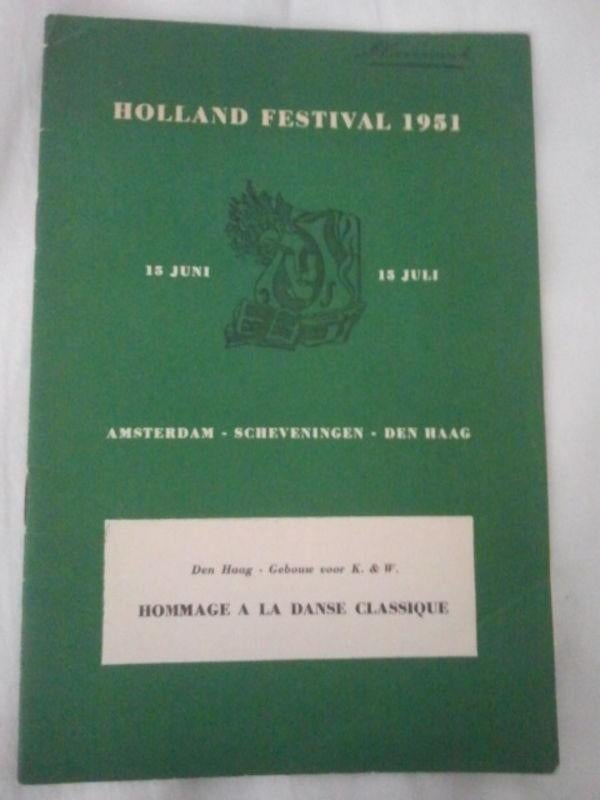 Holland Festival BALLET DANS 1951 Toumanova en G. Perugini, Gelezen, Ballet of Musical, Ophalen of Verzenden, Holland Festival