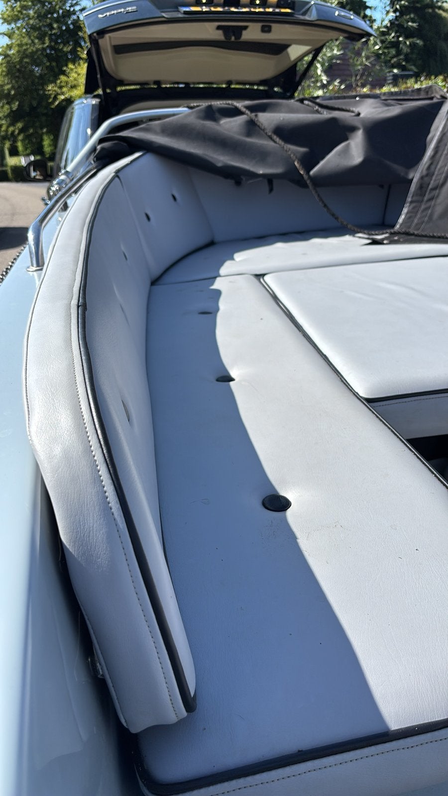 Bootkussenset wit met zwarte bies, Watersport en Boten, Ophalen, Gebruikt, Interieur en Kussens