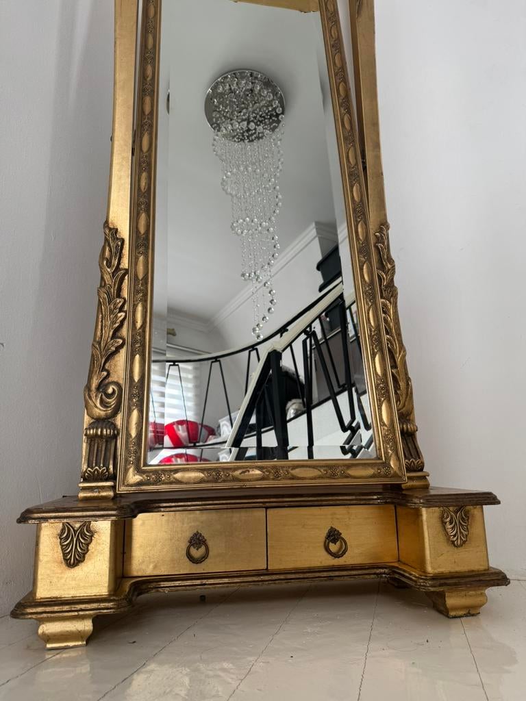 Barok spiegel voor een winkel, Ophalen of Verzenden, Rechthoekig, Minder dan 100 cm