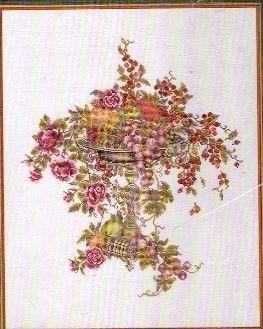 borduurpatroon Eva Rosenstand Schaal met vruchten en bloemen, Ophalen of Verzenden, Zo goed als nieuw, Handborduren, Patroon