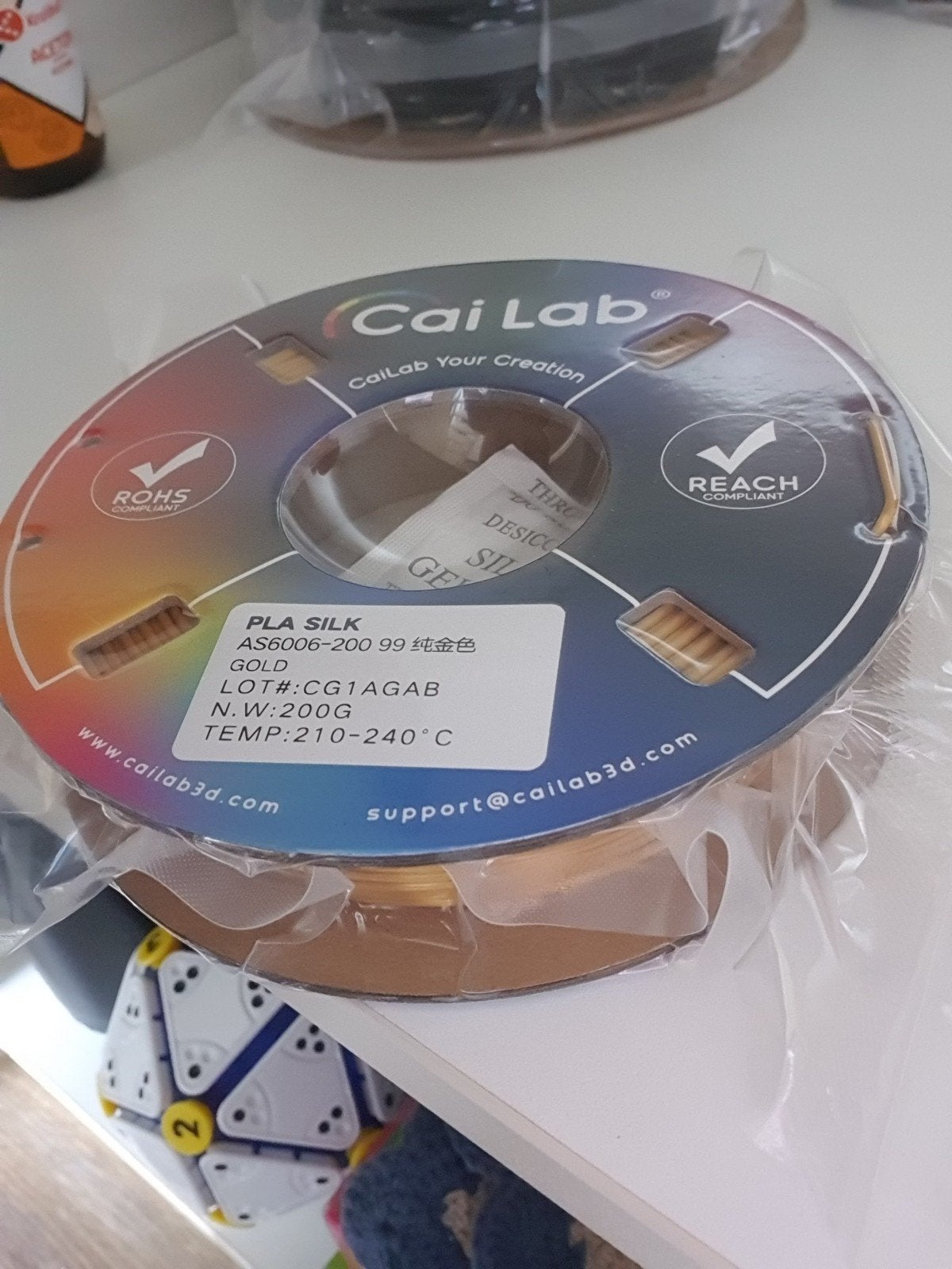 PLA Silk Filament Goud 200g voor 3D-printers, Computers en Software, 3D Printers, Ophalen of Verzenden