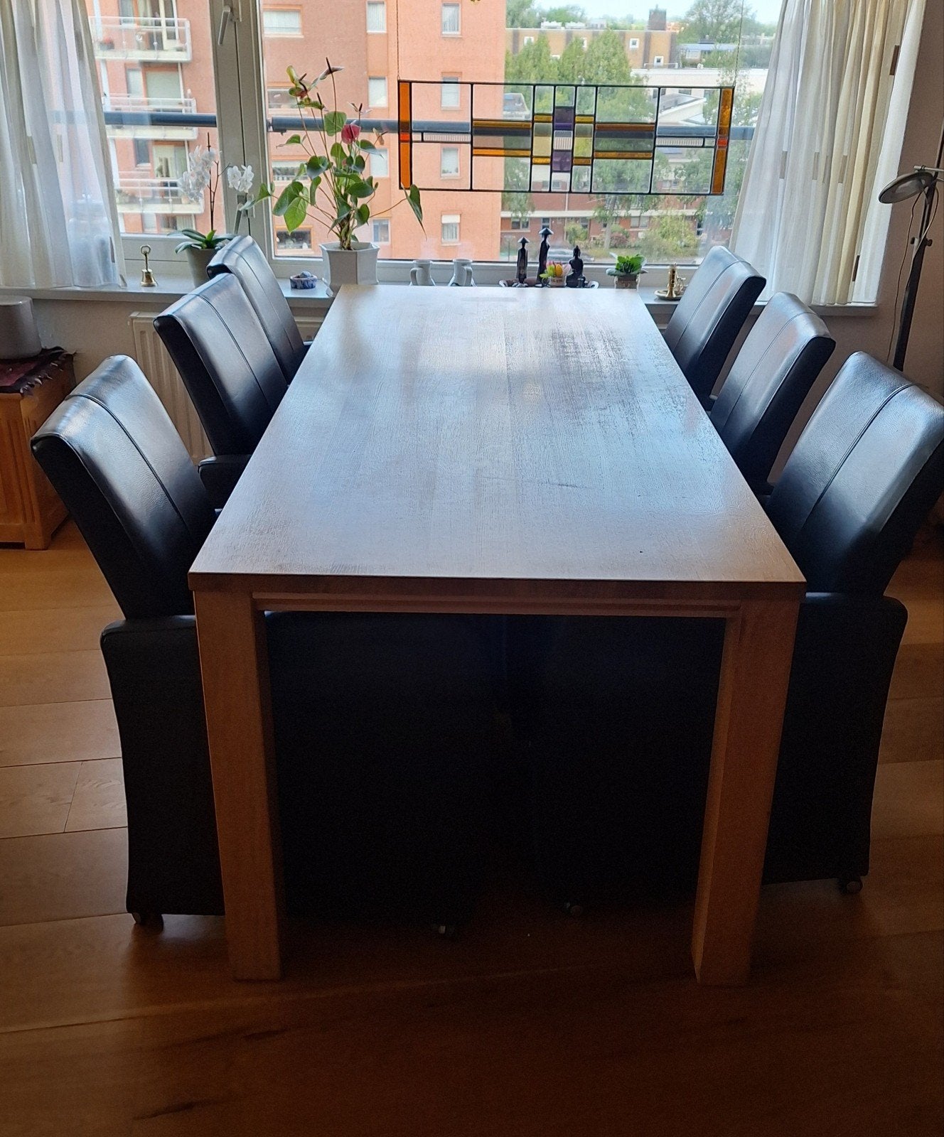 Eikenhouten eettafel, Huis en Inrichting, Tafels | Eettafels, Ophalen, Gebruikt, Eikenhout, 50 tot 100 cm