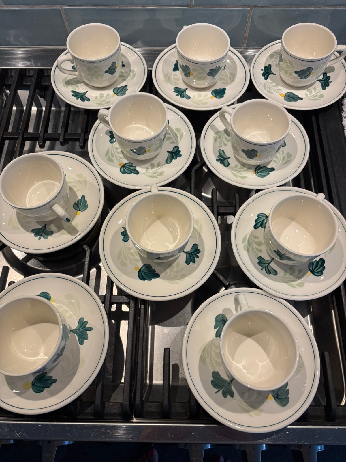 Set van 10 kop en schotels Royal Boch Aquarelle, Ophalen of Verzenden