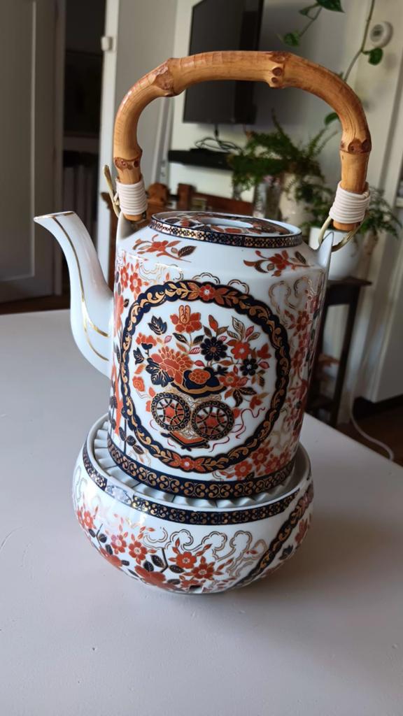 Theepot en warmhouder gold kabuki., Antiek en Kunst, Ophalen of Verzenden