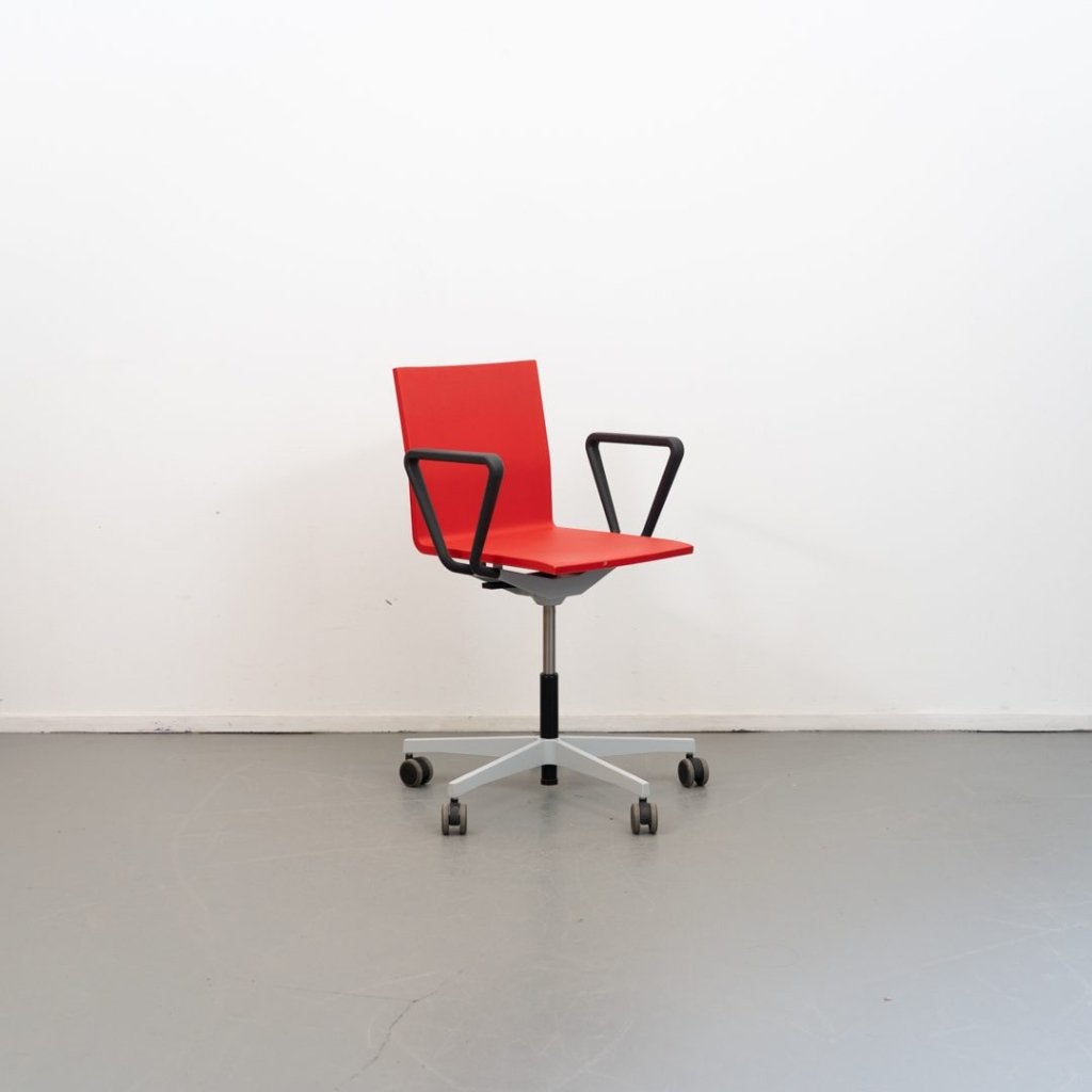 Vitra .04 Bureaustoel Rood Kunststof - Gepoedercoat Zilver