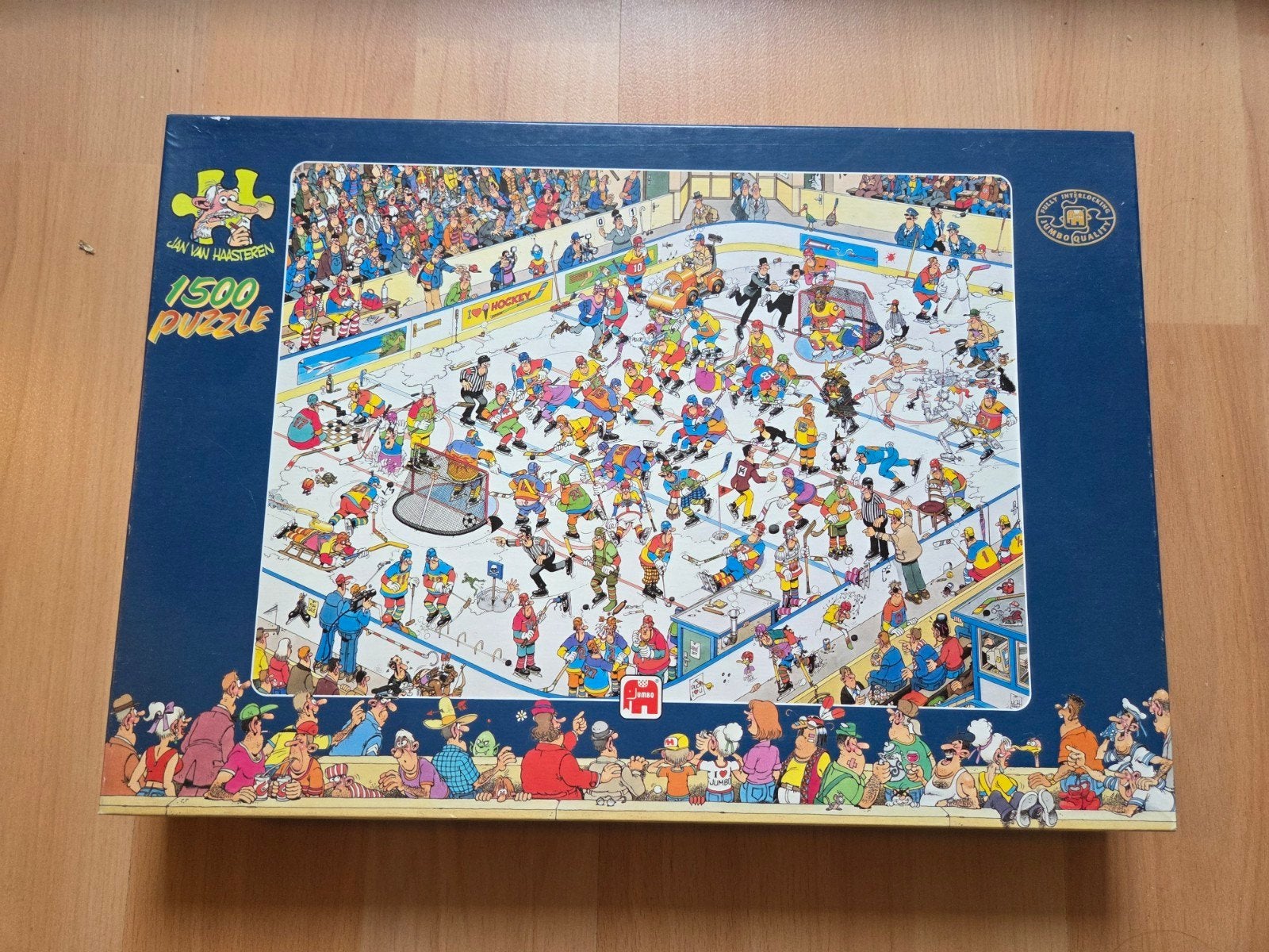 Jan van Haasteren Puzzel IJshockey 1500 stukjes, Ophalen of Verzenden, 500 t/m 1500 stukjes, Gebruikt, Legpuzzel