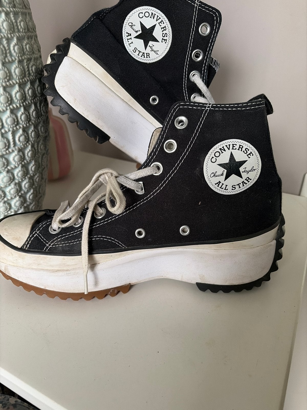Converse All  Star Zwart Plateau Zool Maat 40, Ophalen of Verzenden, Zo goed als nieuw, Zwart, Sneakers of Gympen
