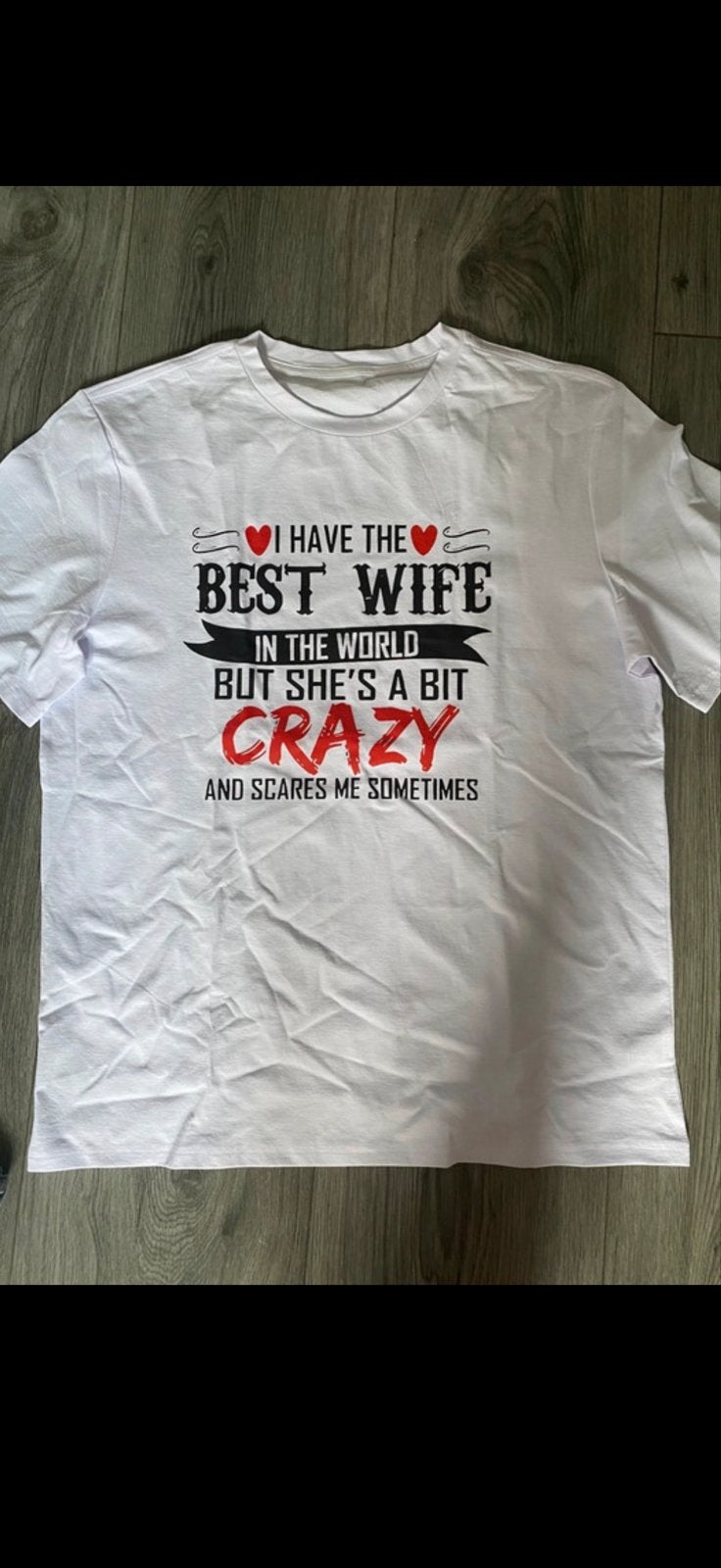 Nieuw T-shirt met grappige tekst - Maat L, Ophalen of Verzenden, Nieuw, Maat 52/54 (L), Wit