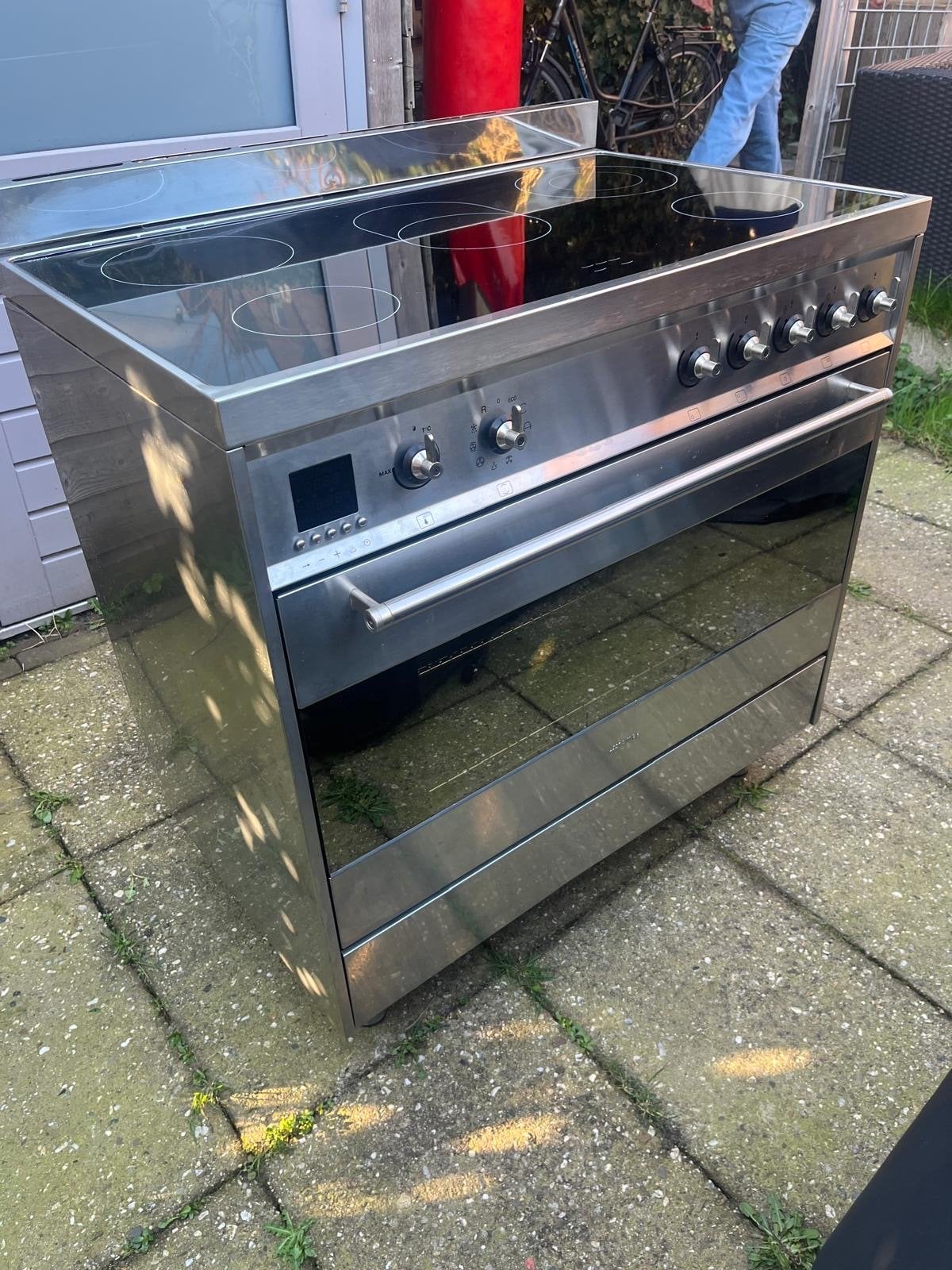 Smeg CE9CMX Keramisch Fornuis met Oven, Witgoed en Apparatuur, Fornuizen, Ophalen, Gebruikt, Hete lucht, 60 cm of meer