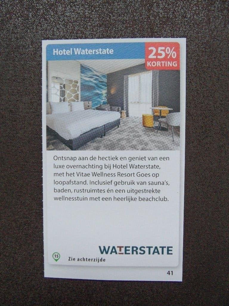 Hotel Waterstate kortingsbon, Tickets en Kaartjes, Twee personen, Kortingsbon, Arrangement, Spa of Sauna
