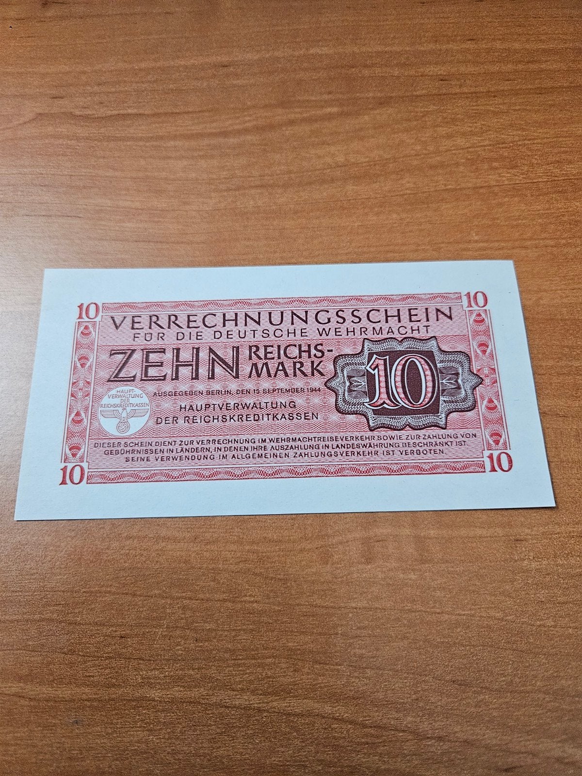 10 Reichsmark Duitsland 1944 jaar WWII, Postzegels en Munten, Ophalen of Verzenden, Duitsland, Los biljet