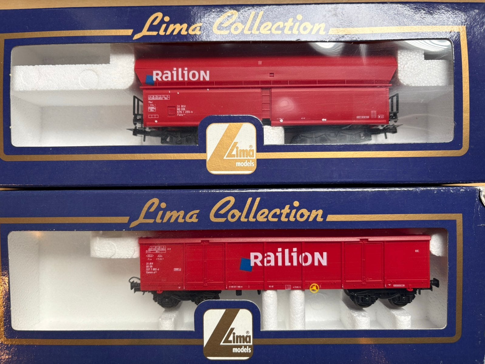 Lima 2x Railion goederen wagons, Gelijkstroom, Wagon, Ophalen of Verzenden, Zo goed als nieuw