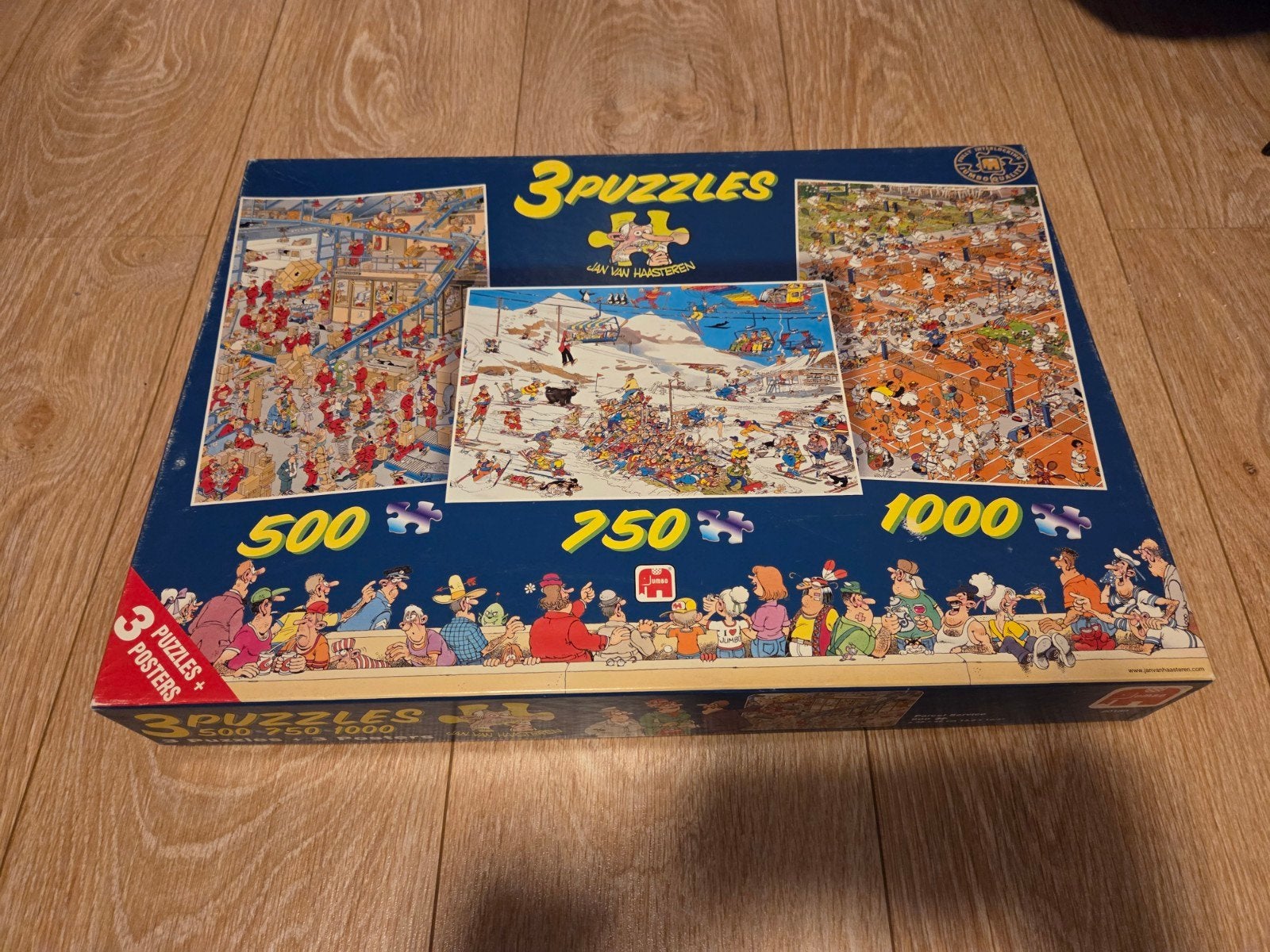 Jan van Haasteren Puzzels 3 in 1 doos, Ophalen of Verzenden, 500 t/m 1500 stukjes, Gebruikt, Legpuzzel