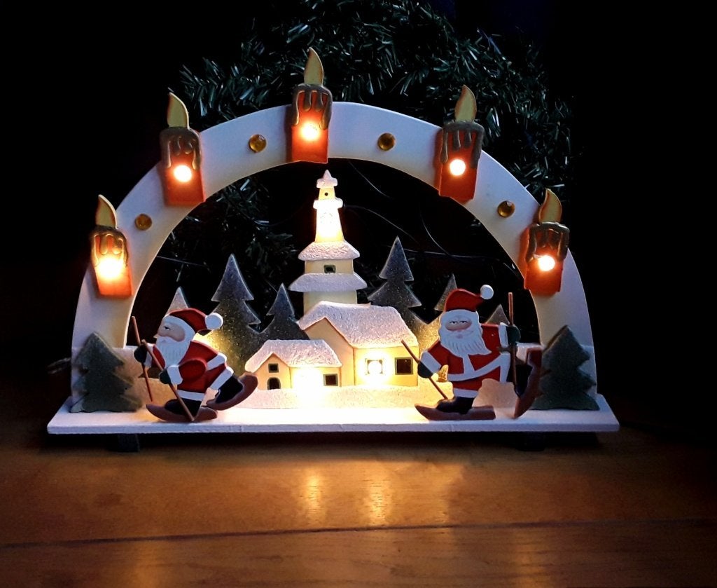Vintage lichtboog kerst - kerstverlichting - kerstdecoratie, Ophalen of Verzenden, Gebruikt