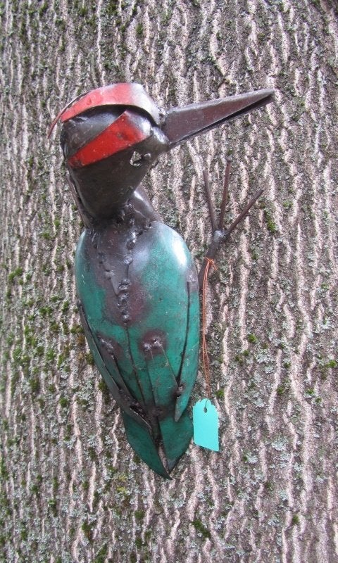 GROENE SPECHT - IJZER - STREET ART - FAIR TRADE