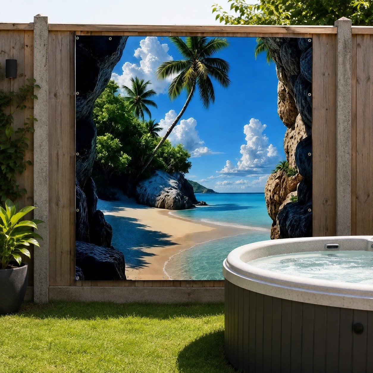 Schuttingposter  180x180 cm - Jacuzzi Decorati, Verzenden, Nieuw, Zwembadpomp