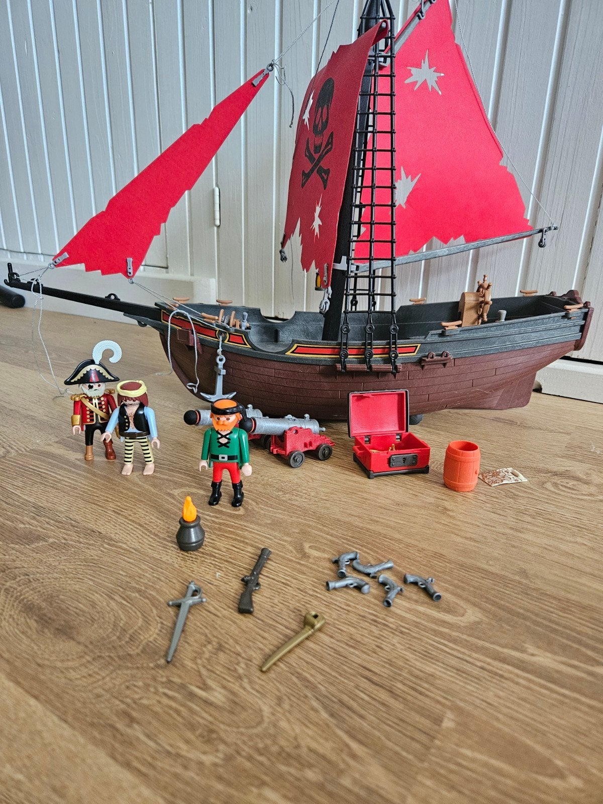 Playmobil Piratenschip 3900 met figuren en accessoires, Pirates, Complete set, Ophalen of Verzenden, Zo goed als nieuw