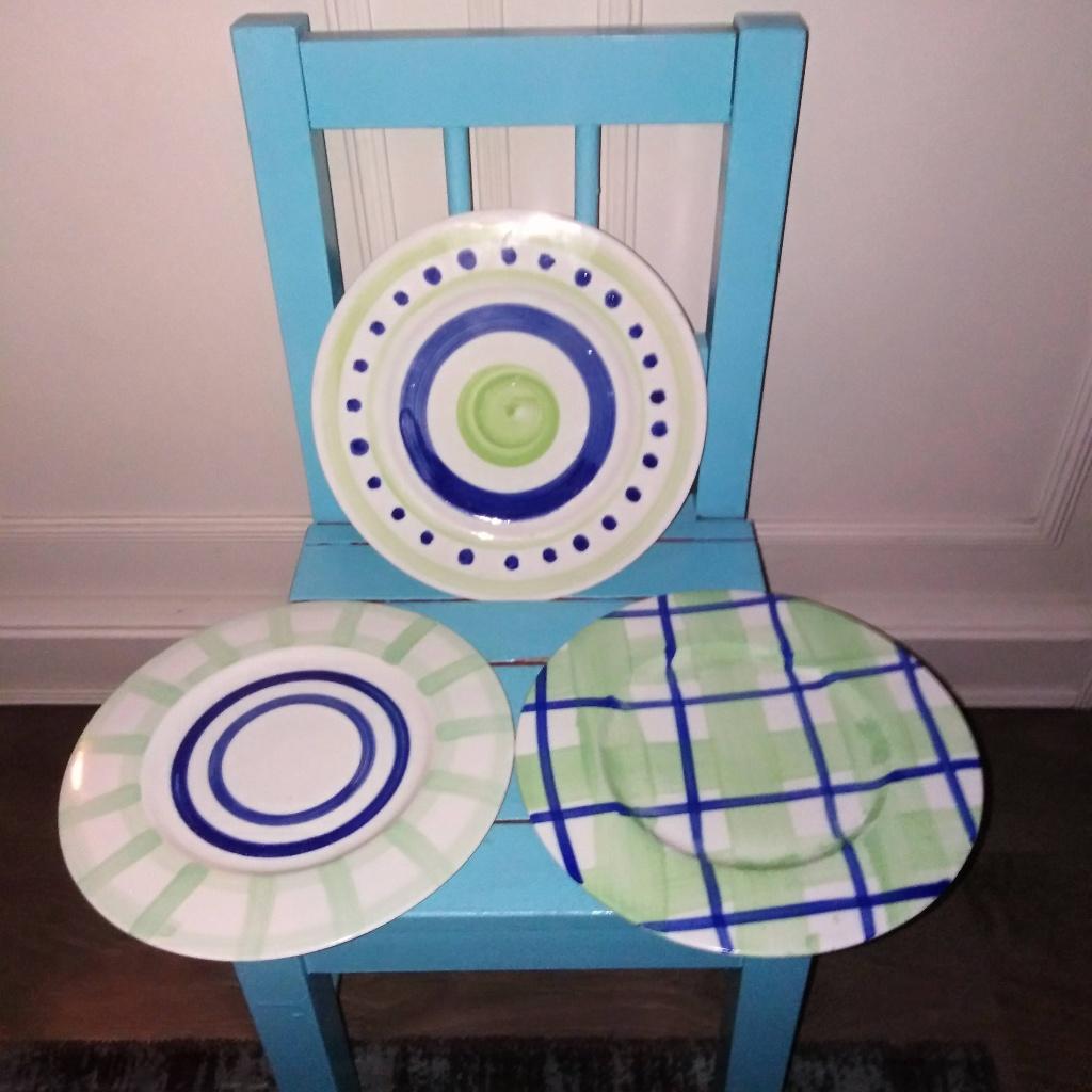 Blue Band bordjes met leuk design 75 jaar 3 stuks, Huis en Inrichting, Keuken | Servies, Gebruikt, Bord(en), Overige stijlen, Aardewerk