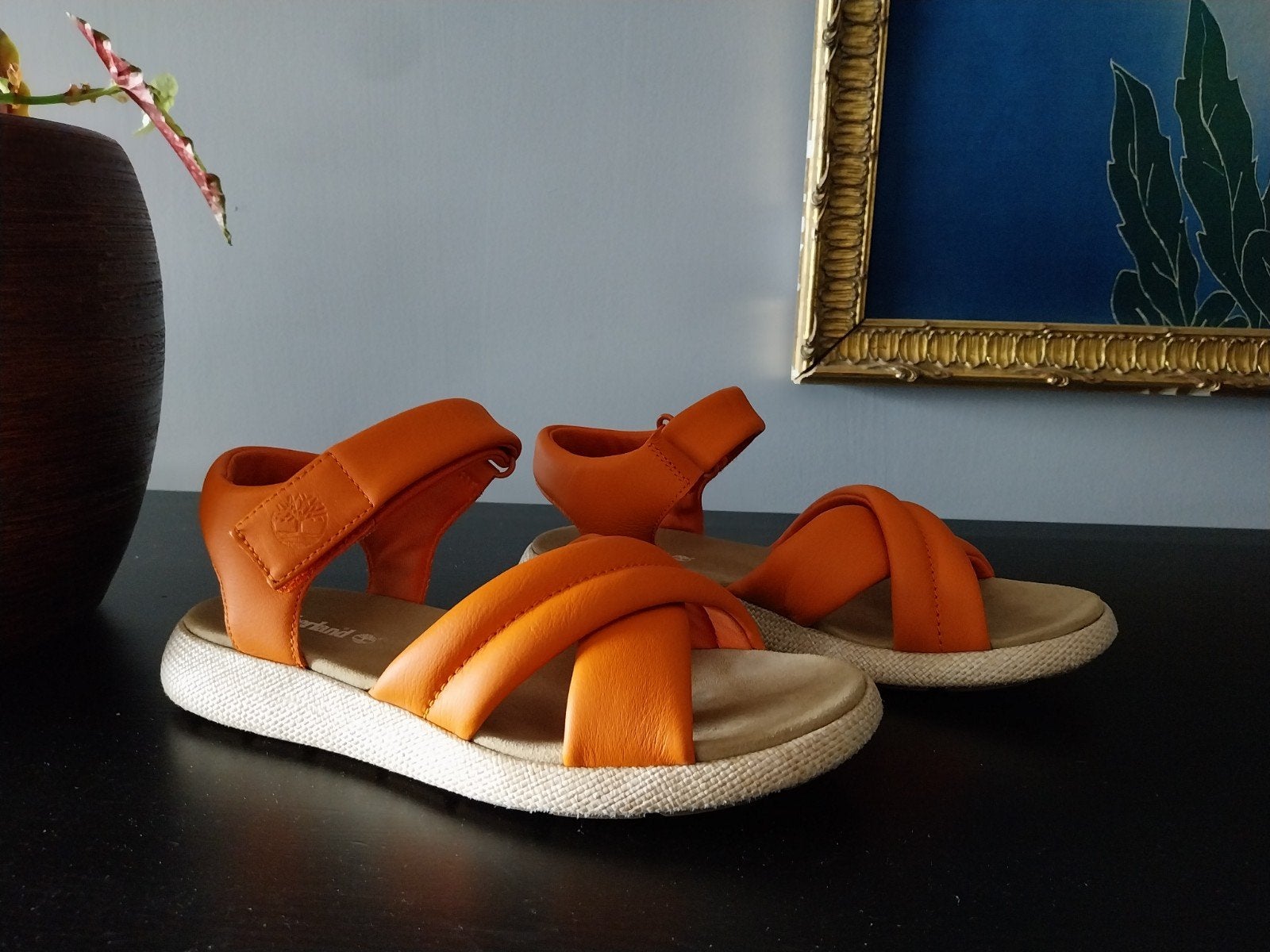 Timberland sandalen maat 39, Oranje, Zo goed als nieuw, Timberland, Sandalen of Muiltjes