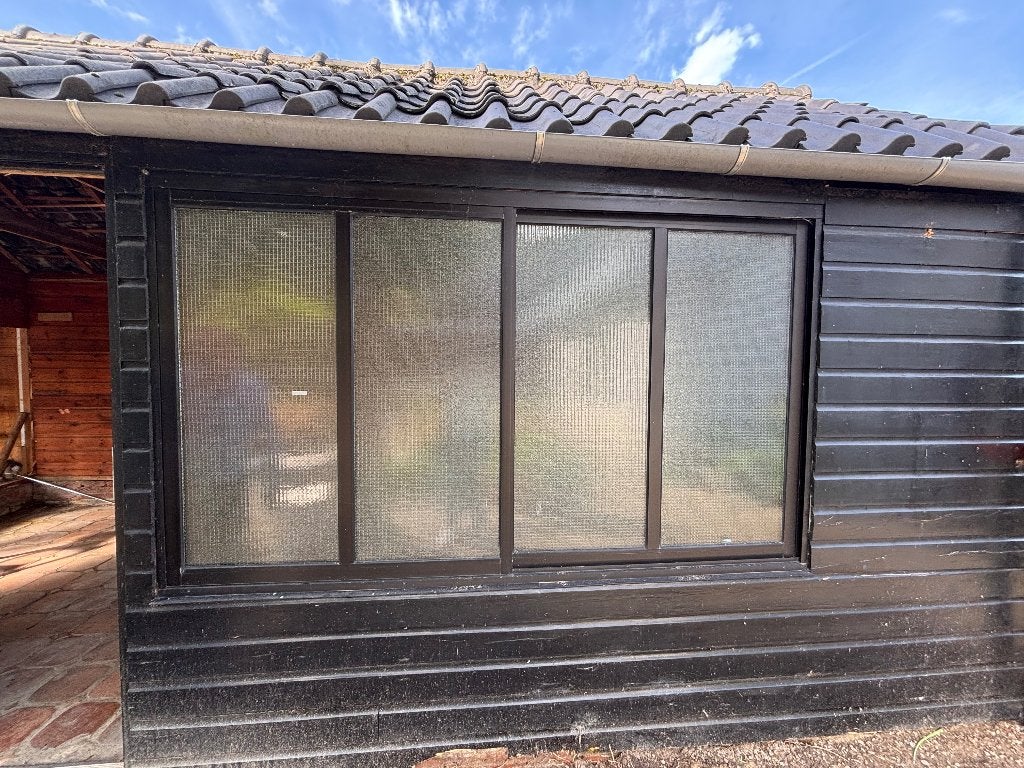 Aluminium schuifraam, Doe-het-zelf en Verbouw, Ophalen, Gebruikt, Veiligheidsglas, 160 cm of meer