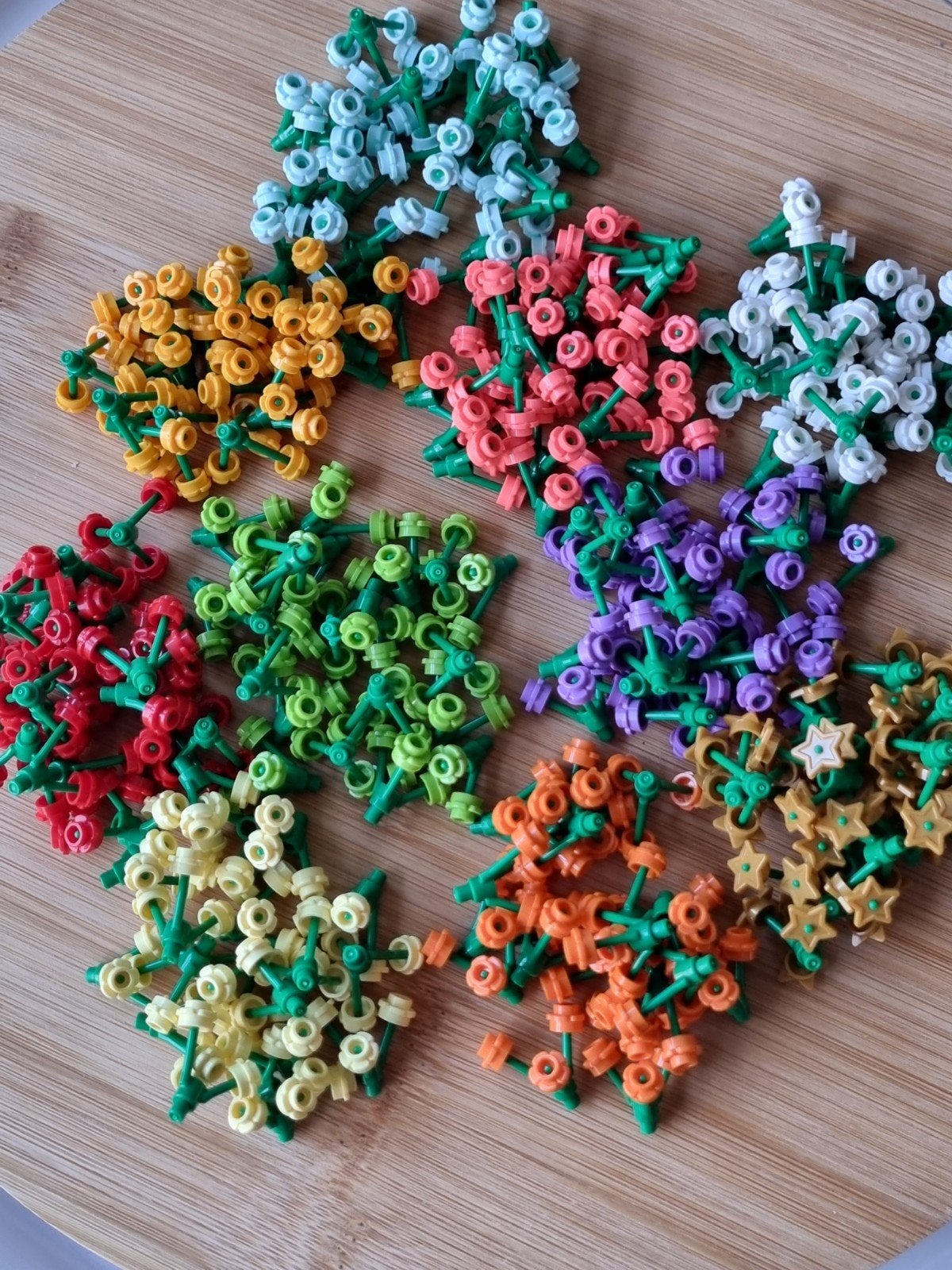Set van 200 nieuwe lego bloemen in 10 kleuren op voetje, Ophalen, Overige thema's, Lego, Nieuw