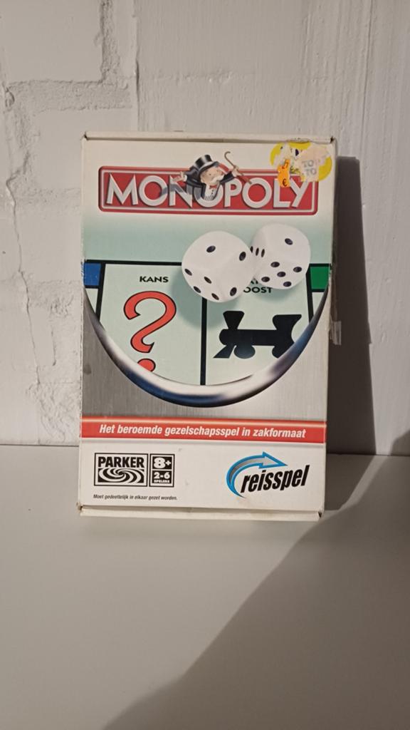 Monopoly Reisspel - Het beroemde gezelschapsspel, Parker, Gebruikt, Ophalen of Verzenden, Een of twee spelers