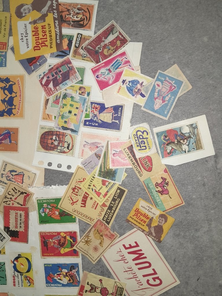 Collectie Franstalige  lucifermerken etiketten lucifers, Ophalen of Verzenden, Gebruikt, Luciferdoosjes of -merken