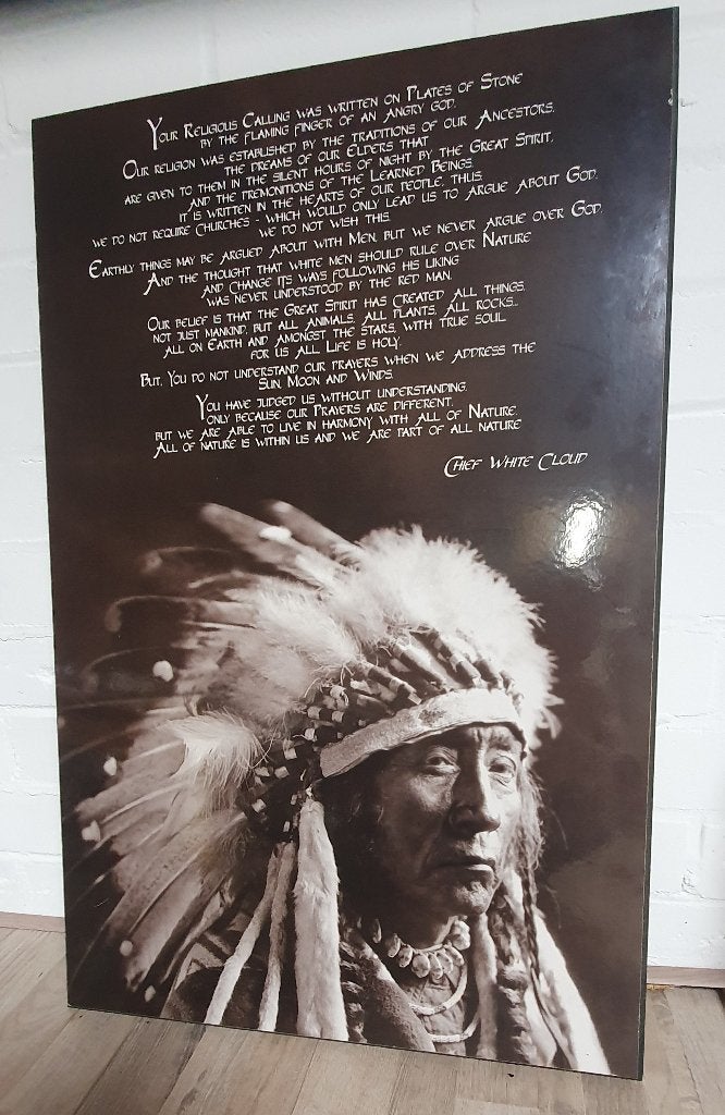 Schilderij / poster indiaan, Ophalen, Rechthoekig Staand, Zo goed als nieuw, A1 t/m A3