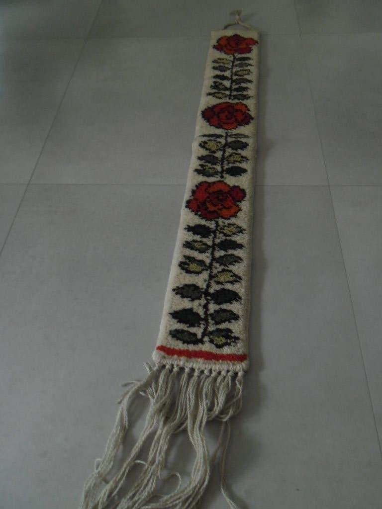 Vintage wandkleed met rozenmotief, Wandkleed, Nieuw, Ophalen of Verzenden, Natuurlijk materiaal