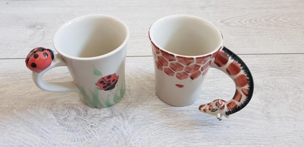 Twee hoogglans dieren design mokken, Overige typen, Nieuw, Ophalen of Verzenden, Overige stijlen