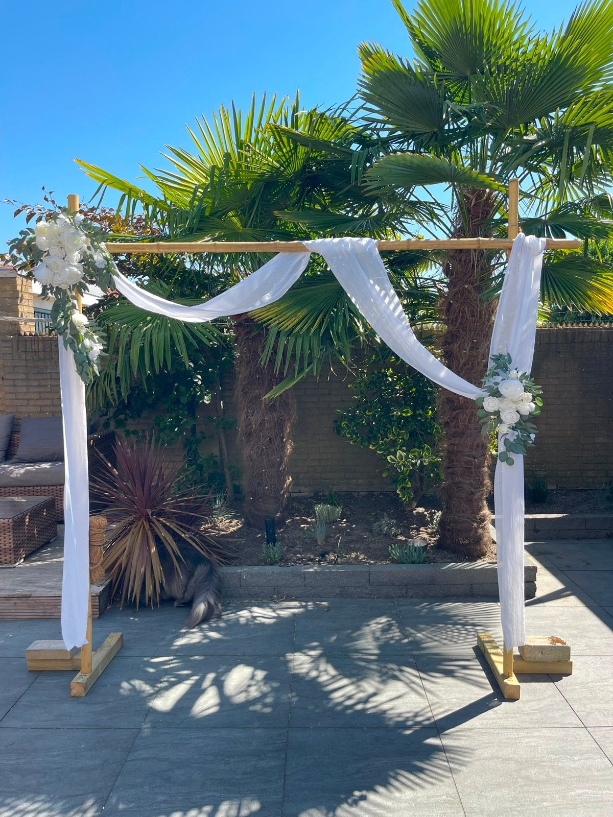 Bamboe Backdrop voor Feesten en Evenementen, Ophalen, Zo goed als nieuw, Versiering, Geboorte of Huwelijk