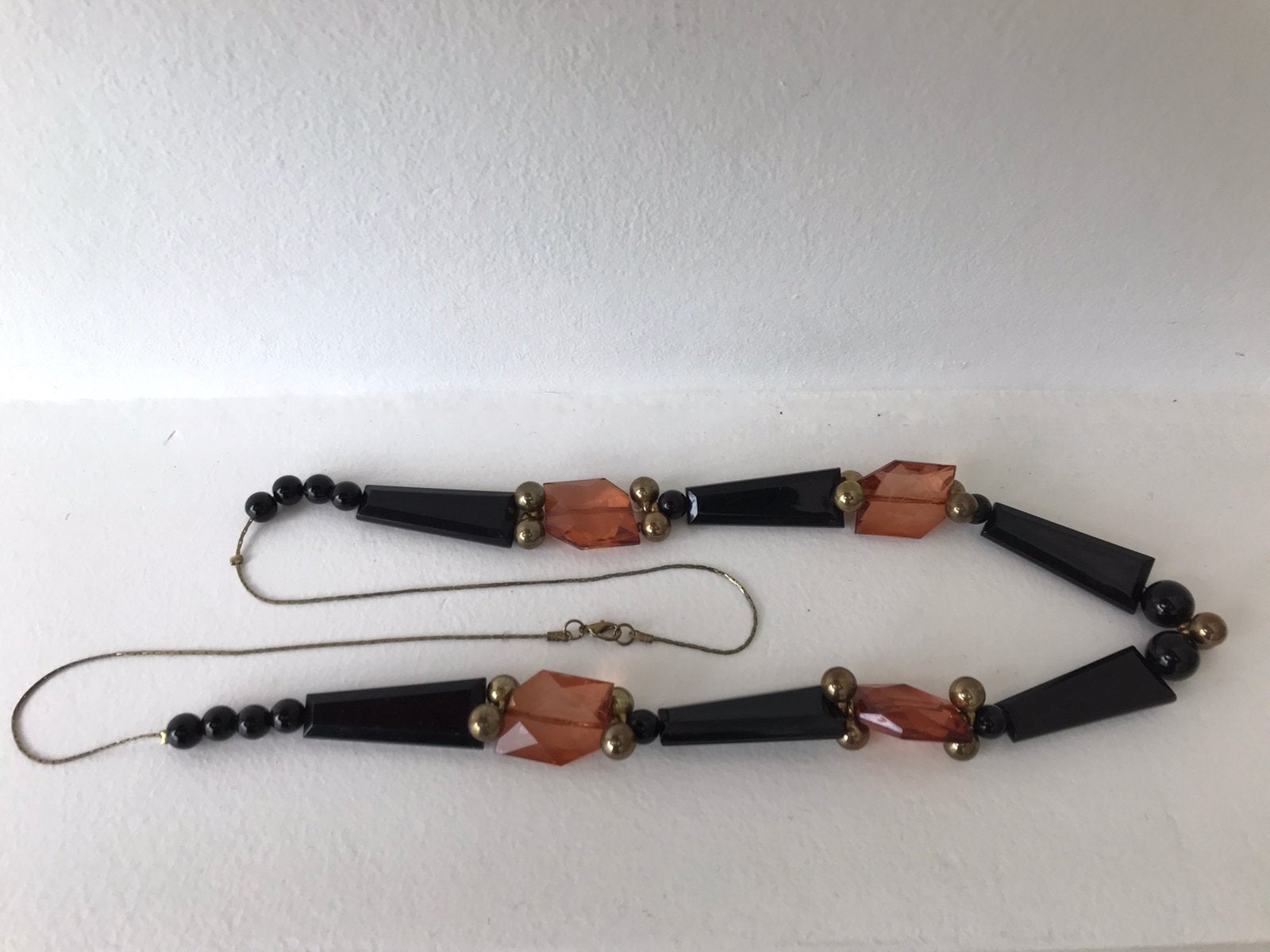 Ketting fantasie kralen, Ophalen of Verzenden, Gebruikt, Oranje, Kunststof