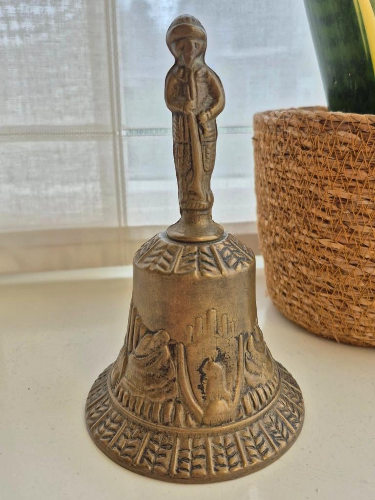 Antieke messing tafelbel, Antiek en Kunst, Ophalen of Verzenden