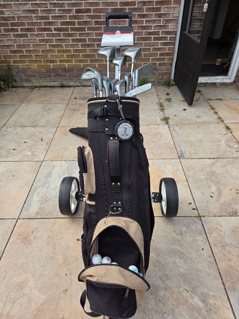 Complete golfset met tas en trolley, Ophalen, Gebruikt, Set, Overige merken