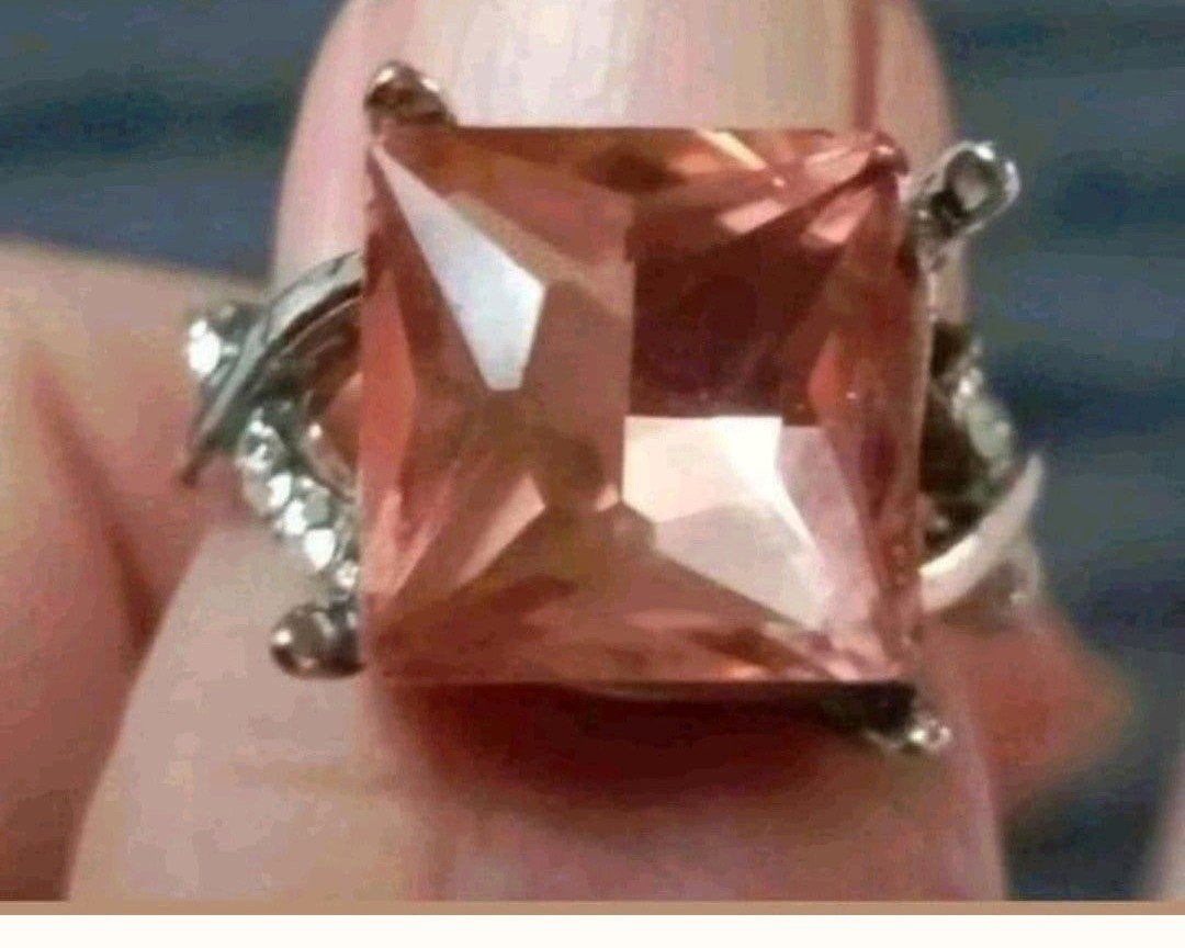 zilveren ring roze saffier maat 17, Verzenden, Nieuw, Zilver, Zilver