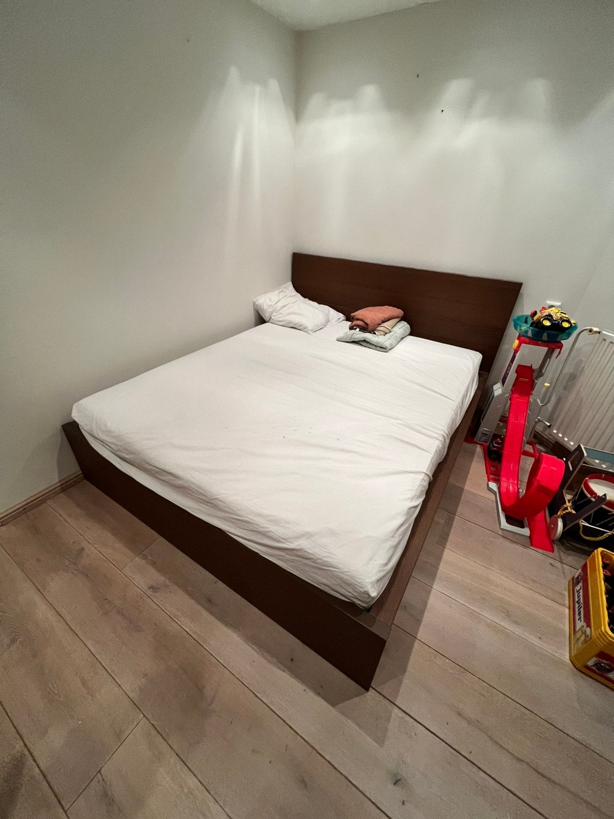 Ikea malm bed 160x200, Ophalen, Gebruikt, Bruin, Tweepersoons