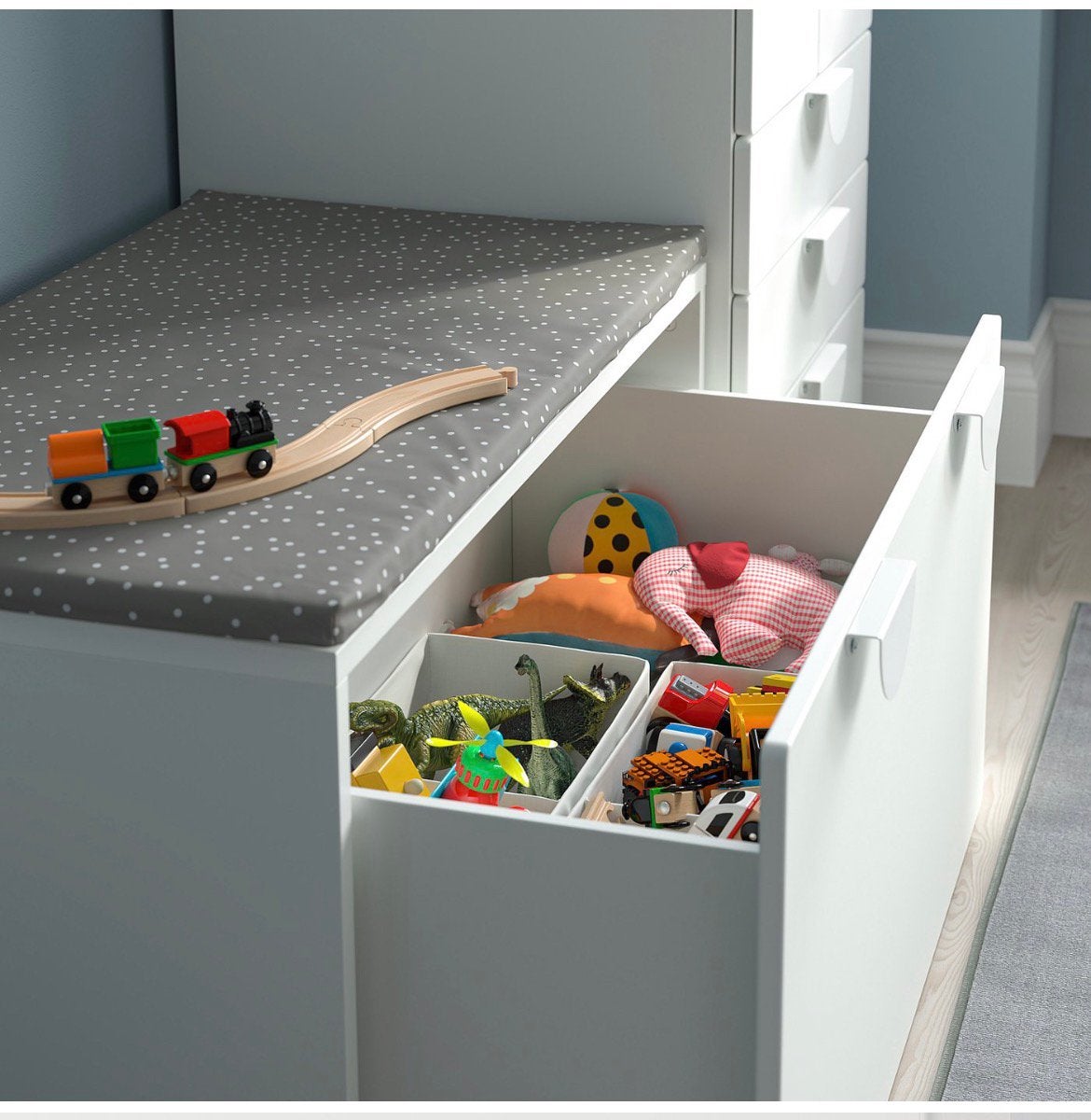 IKEA Småstad opbergbankje (zonder kussen), Ophalen, Doos, Minder dan 35 cm, Zo goed als nieuw