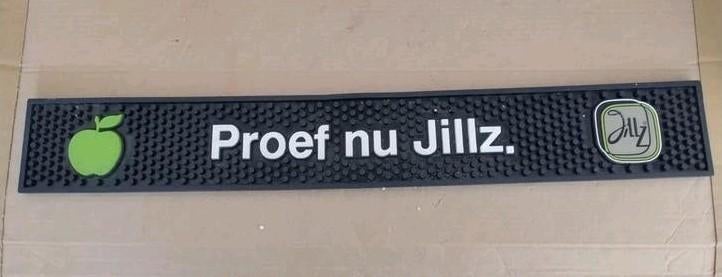 Jillz barmat of drupmat rubber 50cm x 8cm, Ophalen of Verzenden, Zo goed als nieuw, Reclamebord, Plaat of Schild, Overige merken